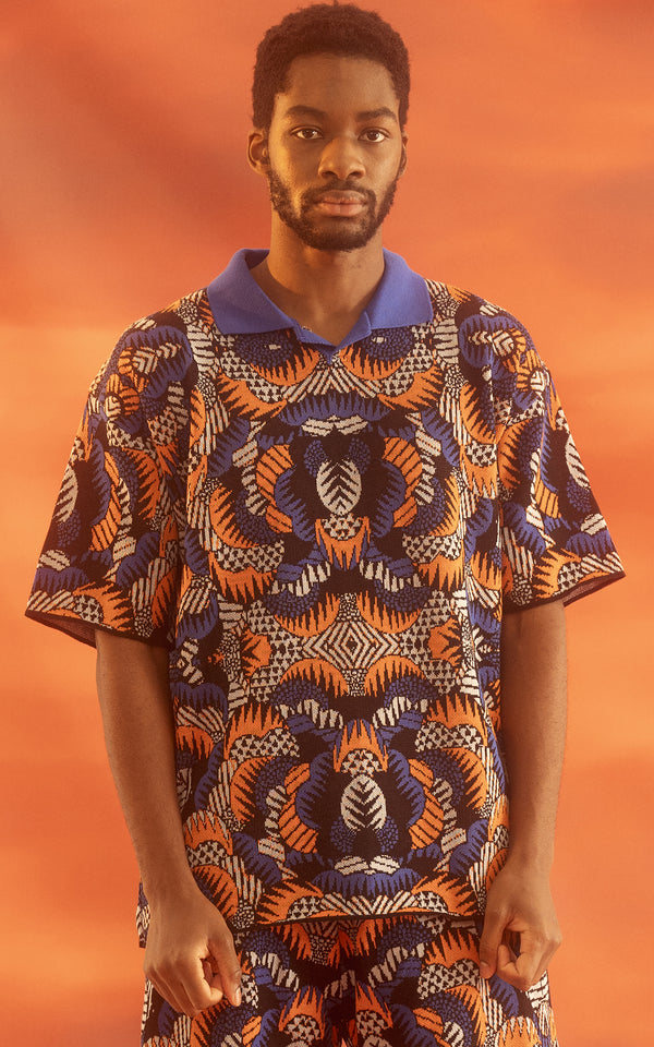 POLO JACQUARD IN MAGLIERIA 100% COTONE